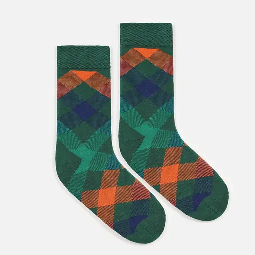 Набор носков в коробке с ромбовым принтом высокие бесшовные дышащие качественные ORGANIC cotton JILL ANTONY - фото 5