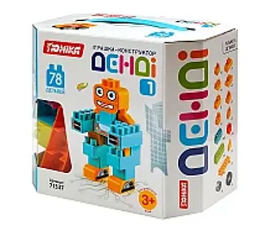Конструктор детский Денди 1, 78 деталей, Юника, 1337