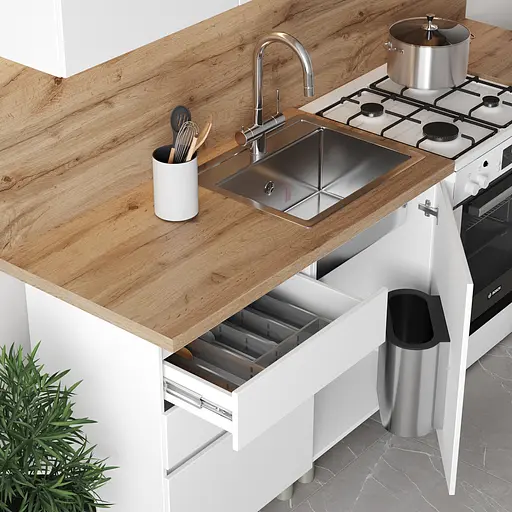 Кухня модульная MebelStar Нео 1,6 м Аляска белый (MBS-1803) - фото 4