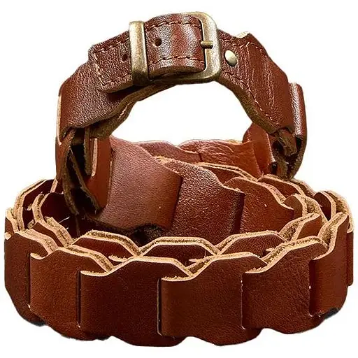 Женский кожаный бохо-ремень BlankNot светло-коричневый краст - фото 1