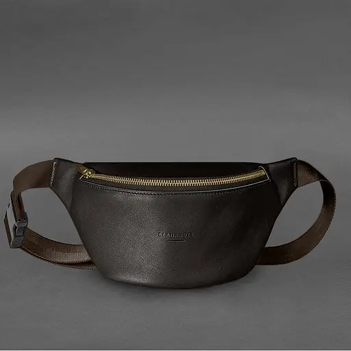 Шкіряна поясна сумка-бананка Kanny темно-коричнева - фото 6