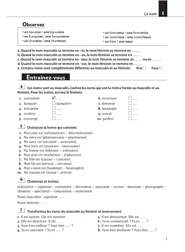 Les 500 Exercices de Grammaire. Livre + corrigés intégrés A1 - фото 7