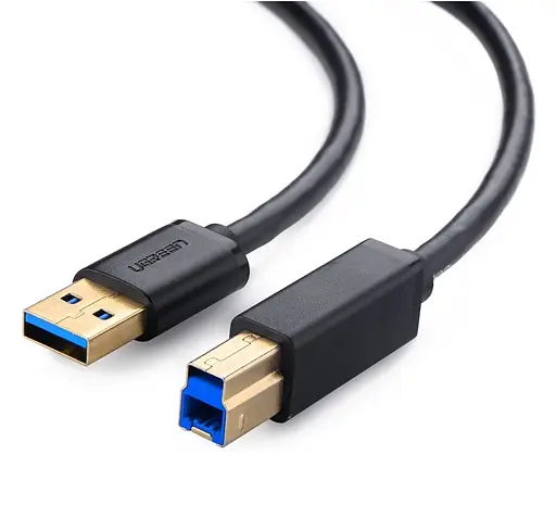 Кабель UGREEN US210 USB 3.0 AM to BM Print Cable 2m (Black）(UGR-10372) - фото 1