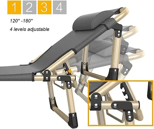 Шезлонг складаний Market Union 190 х 60 см - фото 3