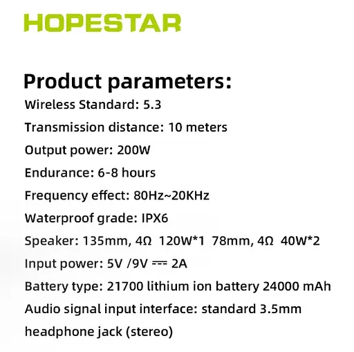 Портативная Bluetooth-колонка Hopestar A6 Club Черный - фото 3