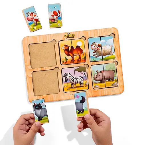 Деревянный пазл-сортер Удивительные зверьки (мини) Ubee ПСФ090