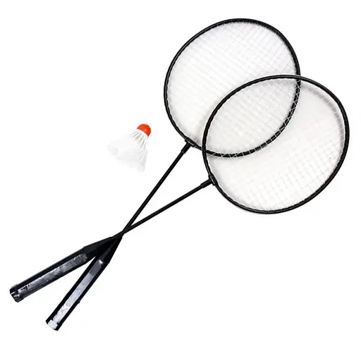 Дитячий набір для гри в бадмінтон Ігрові ракетки 60см з валанчиком Бадмінтон в сітці Чорний - фото 1