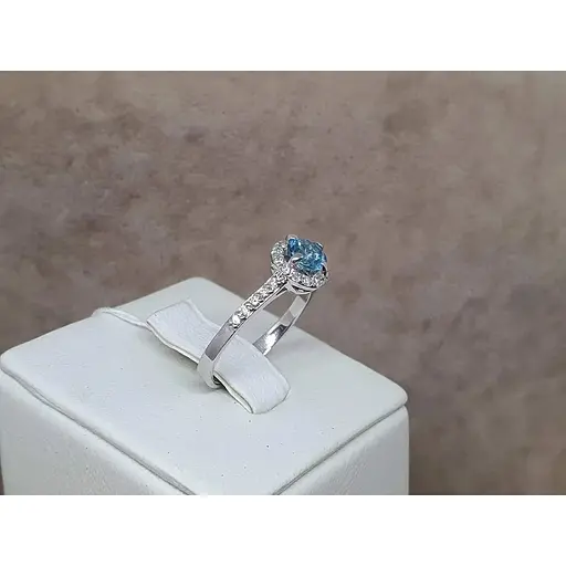 Золоте кільце Гаразд з діамантами і топазом. 3023351Б 16,5 - фото 3