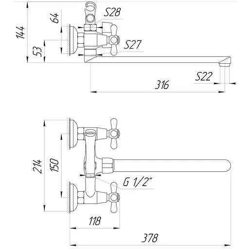 Змішувач для ванни DOMINO DBF-129-35F-SHARM - фото 4