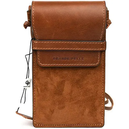 Мини сумка чехол для телефона Grande Pelle 18.5х10.5х3.5 см sum0028483 - фото 1