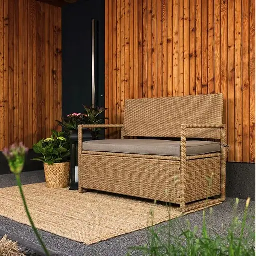 Садовая скамейка Di Volio Verbana с местом хранения бежевый - фото 8