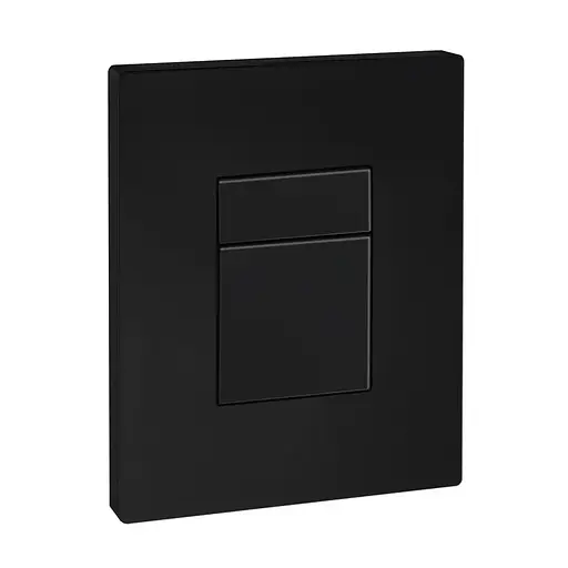 Панель змиву пластикова Koer KT-0607-05 157x198x3mm, кнопка квадратна KR5346, Чорний матовий - фото 1