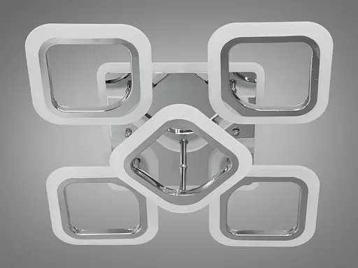 Смарт люстра з пультом, диммером і LED підсвічуванням, 60W, хром - фото 4