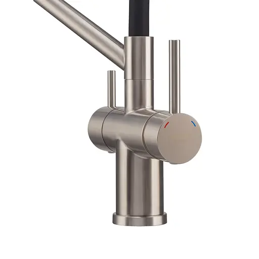 Змішувач для кухні на дві води з гнучким виливом Koer KI-72035-02 KR5815, Нержавіюча сталь - фото 7