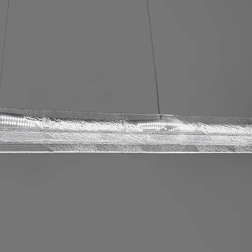 Люстра с подвесным удлиненным корпусом из прозрачного рельефного акрила 100 см Line F | Ст. MJ372-L1000 BK - фото 2