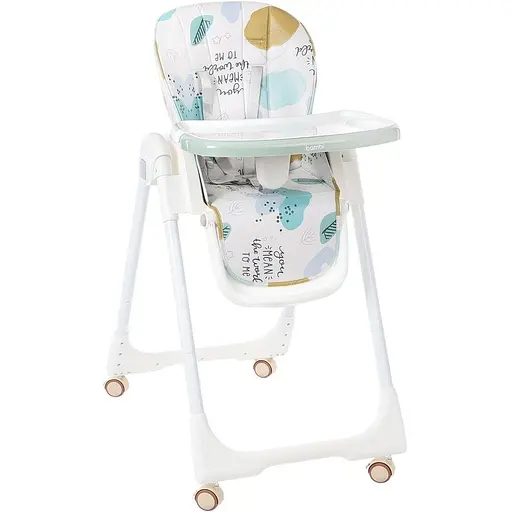 Стільчик для годування Bambi M 5673-12 з м'якою екошкірою блакитний