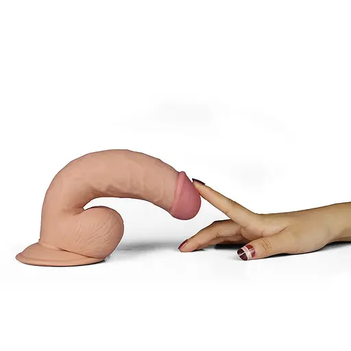 Реалістичний вібратор Lovetoy The Ultra Soft Dude 21.5 см тілесний - фото 5