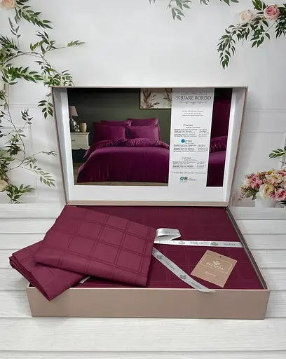 Постільна білизна Belizza Square Bordo Жаккард Romeo Home pbe0052157 - фото 2
