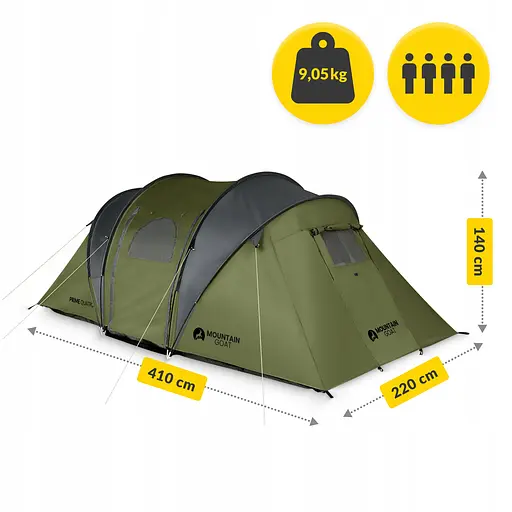 Намет туристичний Mountain Goat Prime Quatro 4-місний Olive (P-5905973406598) - фото 10