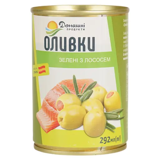 Оливки Домашні продукти зелені з лососем 292 мл - фото 2