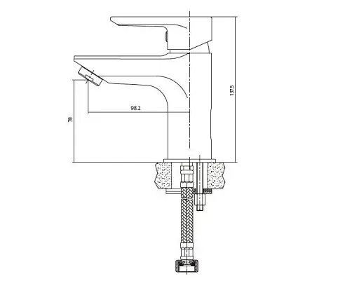 Змішувач для умивальника Cersanit Vero S951-145 з донним клапаном Хром 30412 - фото 2