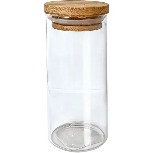 Емкость стеклянная для специй Vittora круглая с деревянной крышкой 180 мл VT-9037-180 (147024)