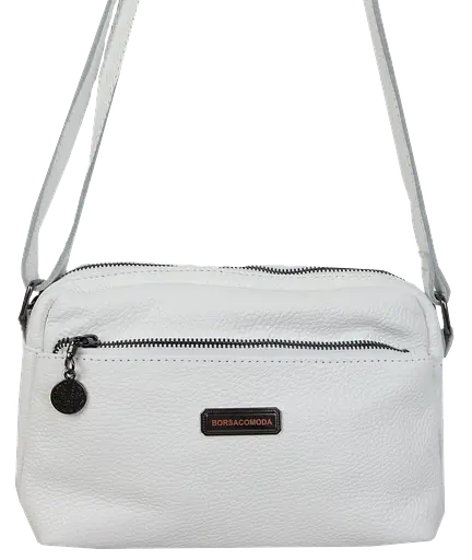 Женская кожаная сумка на плечо Borsacomoda белая sum0028731 - фото 6