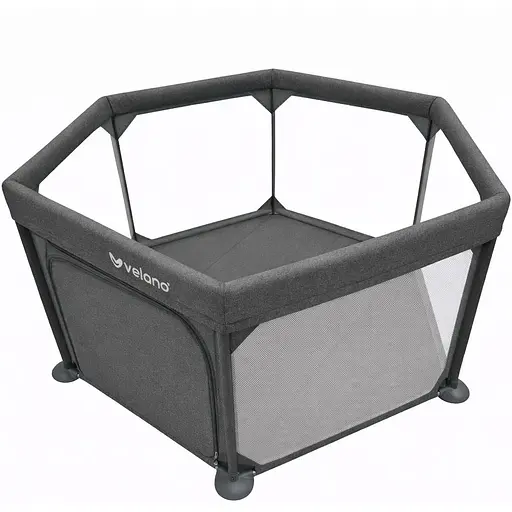 Манеж детский шестиугольный VELANO Star, grey - фото 1