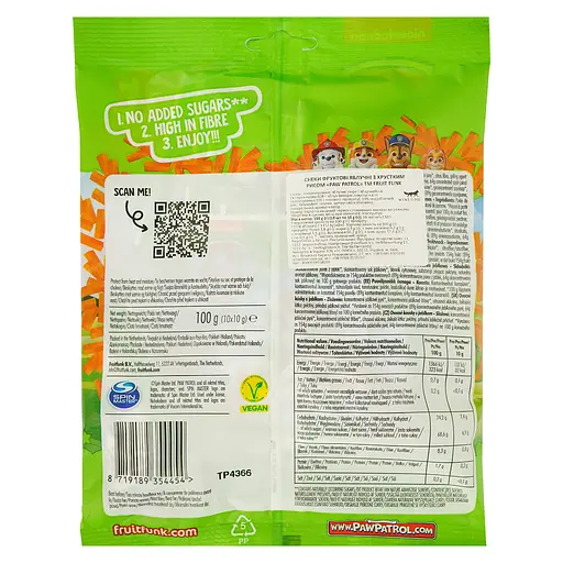 Жувальні цукерки Fruit Funk Paw Patrol яблучні смужки з хрустким рисом 100 г - фото 2