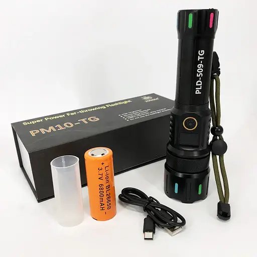 Ручний ліхтар PLD-509-TG zoom + LCD Type-C + Power Bank 1х26650 (5 режимів) - фото 6