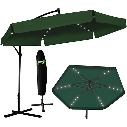 Садовый зонт GardenLine GAO1510 с LED подсветкой Green [144769] - фото 6