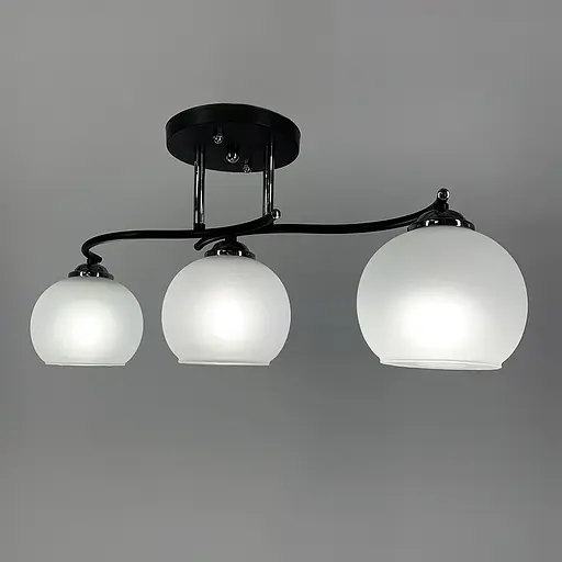 Стельова люстра в чорному корпусі на 3 плафони | Арт. 50568/3B | Line F - фото 2