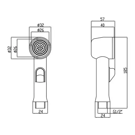 Лійка для гігієнічного душу Lidz (CRM)- 51 25 000 00, Хром - фото 2