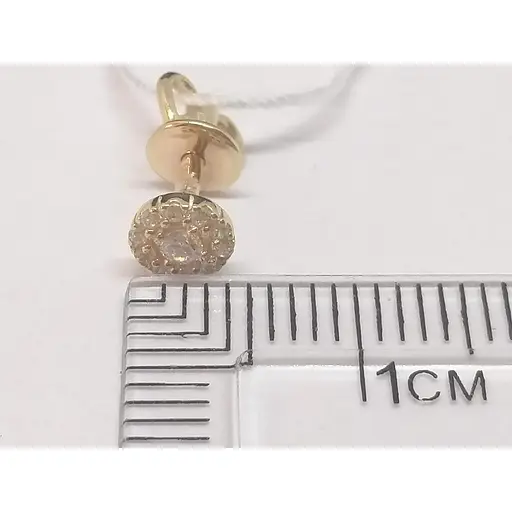 Золоті сережки-пуссети Favoritum з фіанітами. 211334 - фото 3