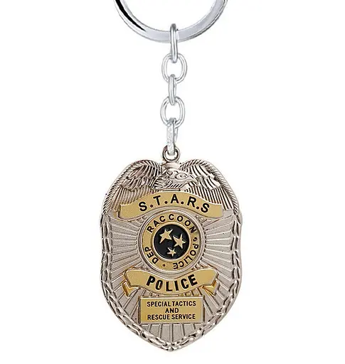 Брелок Обитель зла Resident Evil Raccoon Police Badge Logo RE 30.24 - фото 1