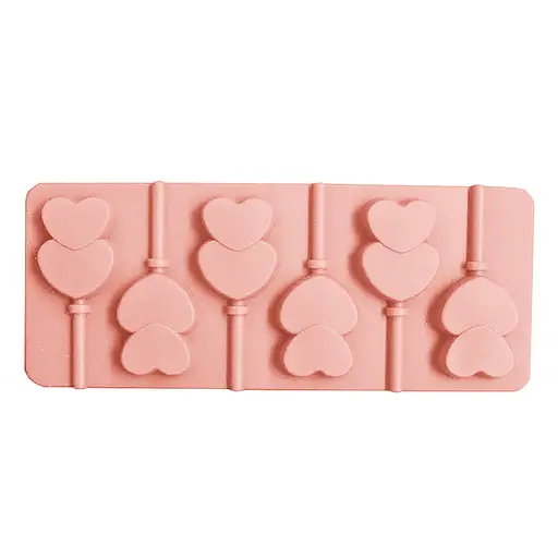 Силиконовая форма для леденцов и конфет на палочке "Сердечки", Kitchen Master Бежевый 87404 - фото 5