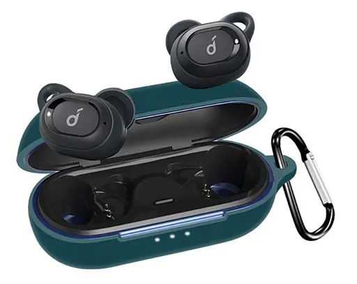 Чохол-накладка DK Silicone Candy Friendly з карабіном для Anker SoundCore Liberty Neo (green) - фото 2