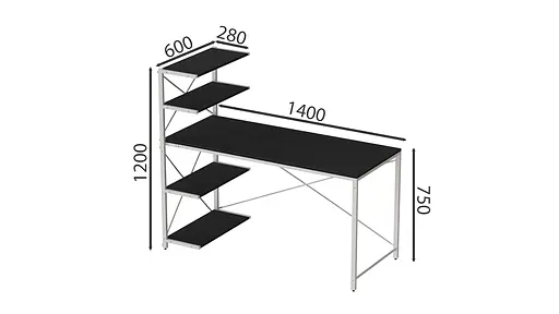 Компьютерный стол Джек 75x140x60 Белый ДСП Сосна Кембра FRD-104409 - фото 3