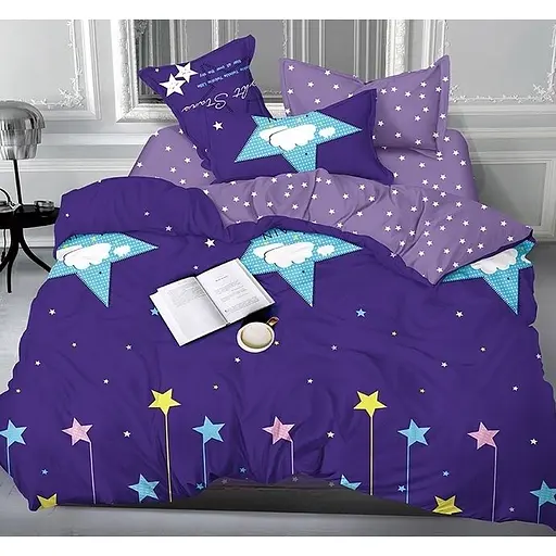 Комплект постільної білизни TAG Tekstil з компаньйоном King Size Фіолетовий 000142258 (S366)