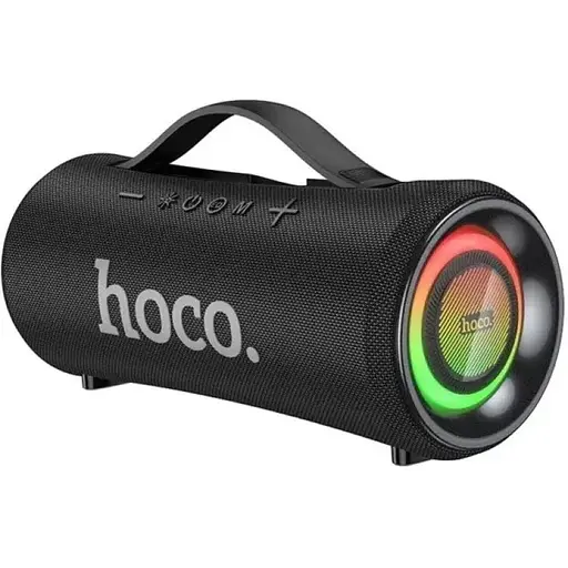 Колонка портативна Hoco HA10 Oleada з LED-підсвіткою чорна - фото 1