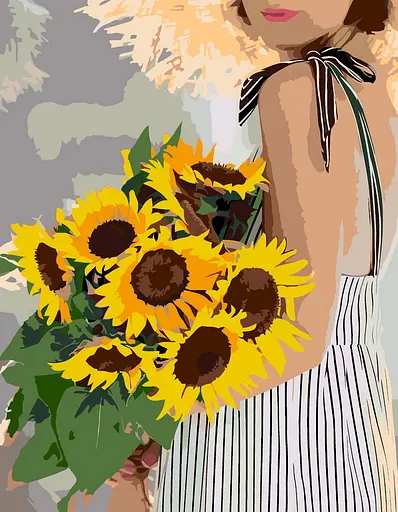 Картина за номерами Rosa Start Соняхи в руках 35x45 см - фото 2