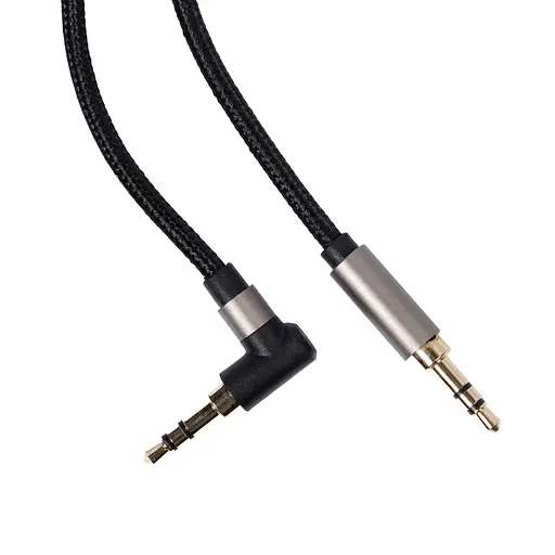 Аудіо кабель Qihang QH-M36 3.5 AUX Braided 1.5 м чорний - фото 2