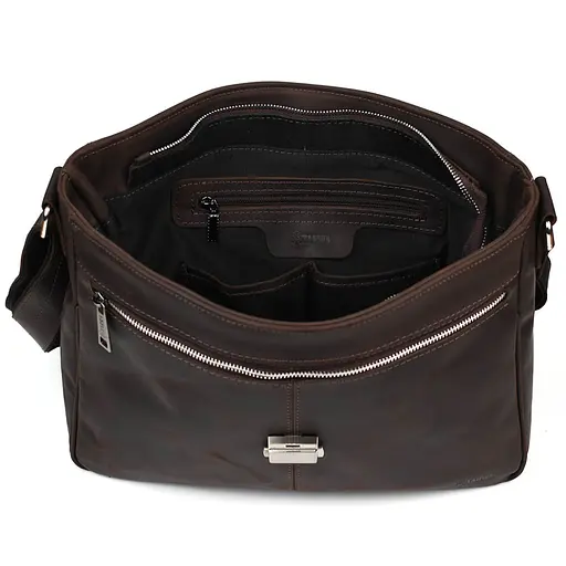 Шкіряна чоловіча сумка через плече TARWA 36,5х30х11 см nsa0001254 - фото 2