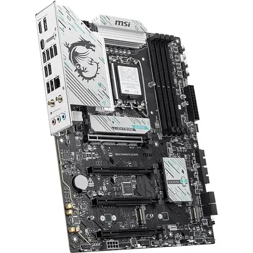 Материнская плата MSI LGA1851, B860 Gaming PLUS WIFI, B860, 4xDDR5, 1xPCI-E 5.0 x16, 3xPCI-E 4.0 x16, 4xSATA3, 3xM.2, ALC897, Killer E5000, WiFi 7, Bluetooth 5.4, HDMI/DP/Type-C, ATX - фото 3