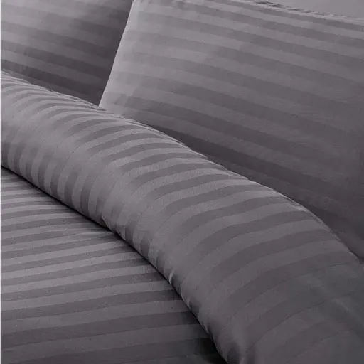 Евро постельный комплект с простыней на резинке 100% микрофибра серого цвета 326653 - фото 2