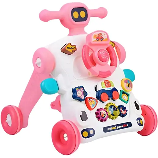 Детская 3 в 1 каталка-ходунки Limo Toy 6043-6044Р с интерактивным столиком и звуковыми эффектами