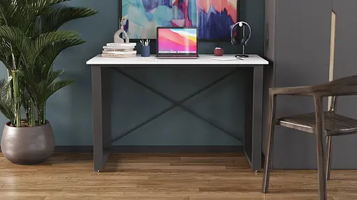 Письмовий стіл Ferrum-decor Драйв 750x1400x600 Чорний метал ДСП Біле 16 мм (FRD-103129) - фото 7