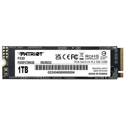 SSD диск M.2 Patriot P320 1TB NVMe 2280 Gen3.0 x4 3D TLC P320P1TBM28 - фото 1