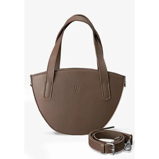 Жіноча шкіряна сумка Bella темно-бежева - фото 1