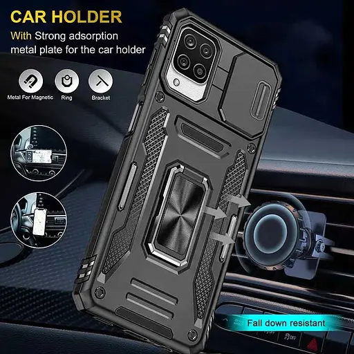 Ударопрочный чехол Epik Camshield Army Ring для Samsung Galaxy M53 5G Черный / Black - фото 2